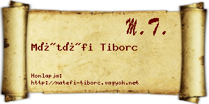 Mátéfi Tiborc névjegykártya
